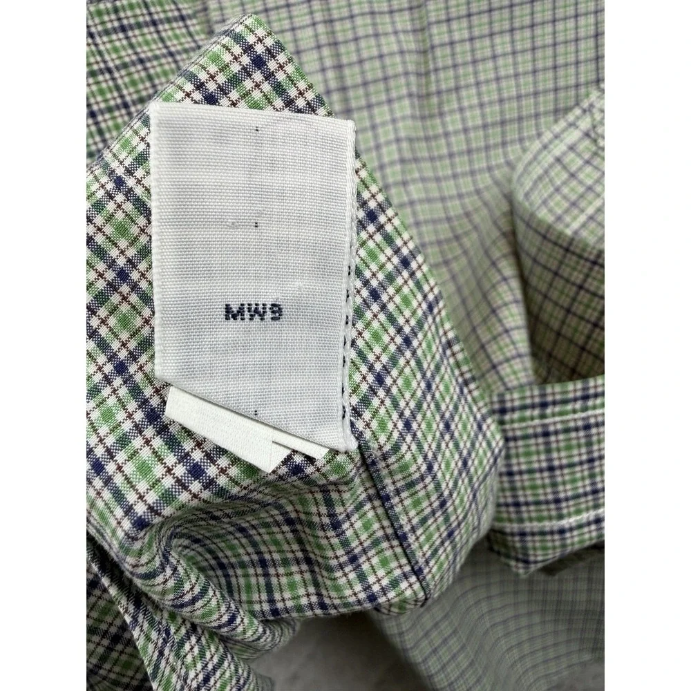 Ralph Lauren Shirt Mens‎ XL Long Sleeve Green Blue Check Plaid 120's 2-ply